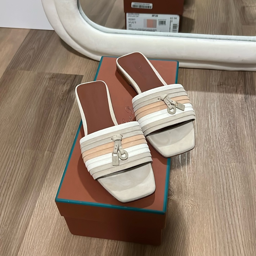 Loro Piana Charms Pleated Slide Sandal (Women) (IT35)